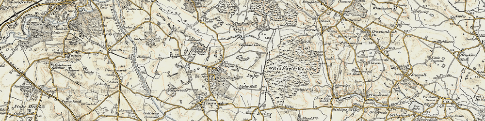 Old map of Lipley in 1902