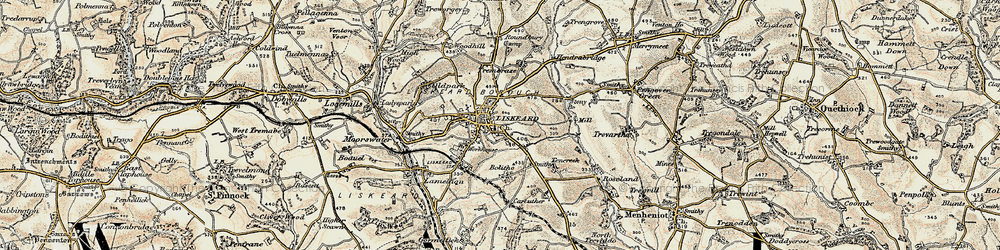 Old map of Liskeard in 1900