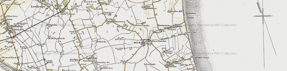 Old map of Lissett in 1903-1904