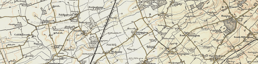Old map of Lissington in 1902-1903