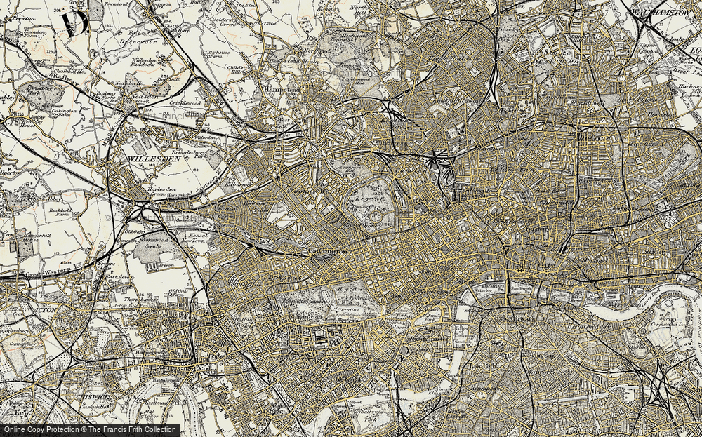 Old Map of Lisson Grove, 1897-1909 in 1897-1909