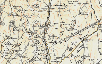 Old map of Angledown Copse in 1897-1900