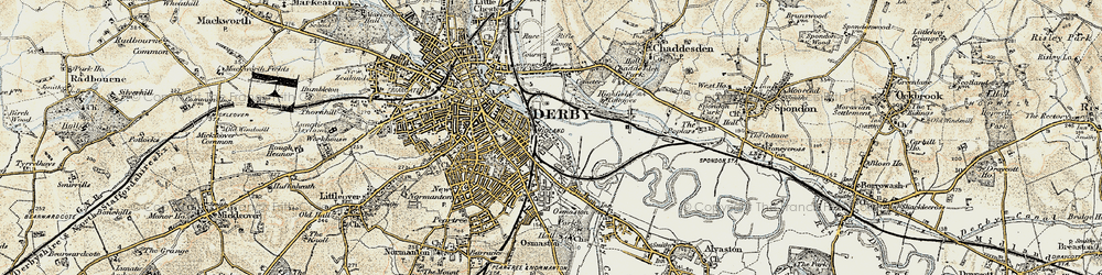 Old map of Litchurch in 1902-1903