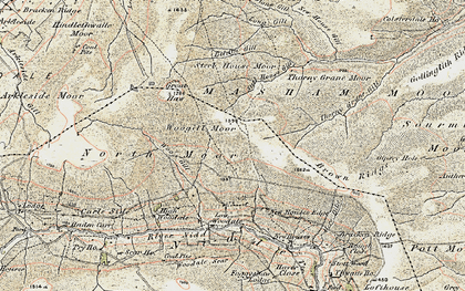 Old map of Woodale Scar in 1903-1904
