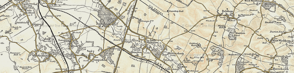 Old map of Bourn Br in 1899-1901