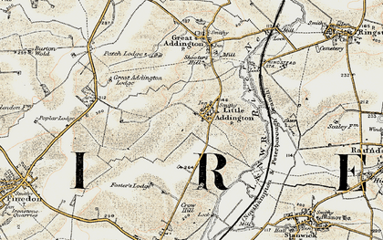 Old map of Little Addington in 1901