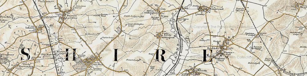 Old map of Little Addington in 1901