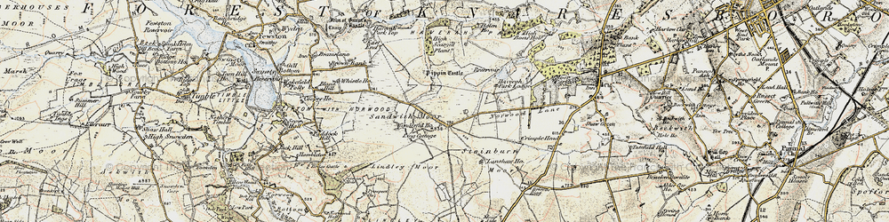 Old map of Little Alms Cliff in 1903-1904