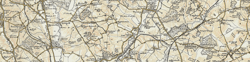 Old map of Little Alne in 1899-1902