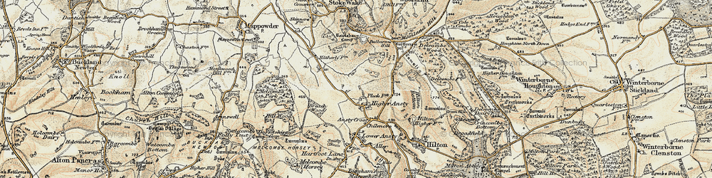 Old map of Little Ansty in 1897-1909