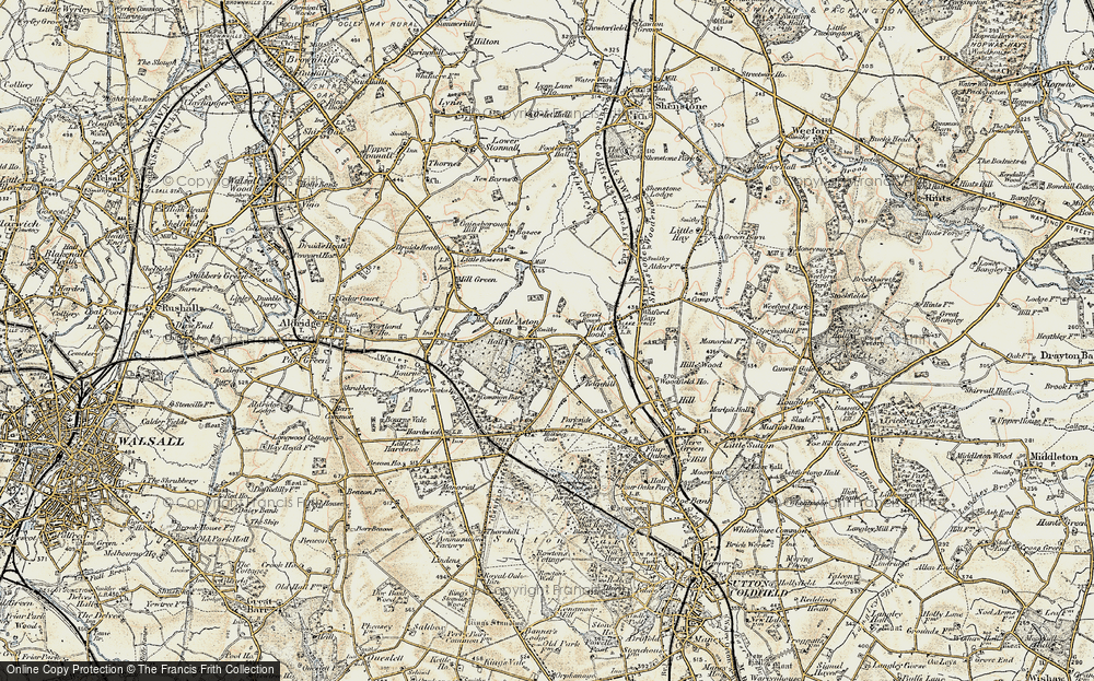 Old Map of Little Aston, 1902 in 1902