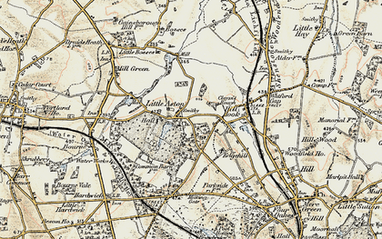 Old map of Little Aston in 1902