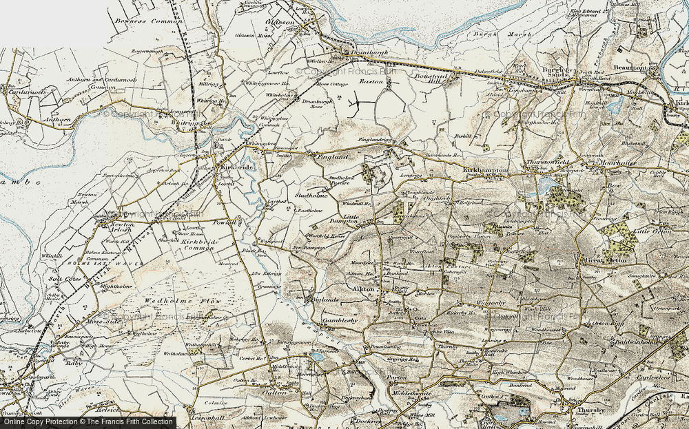 Old Map of Historic Map covering Windmill Ho in 1901-1904