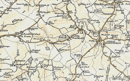 Old map of Little Bardfield in 1898-1899