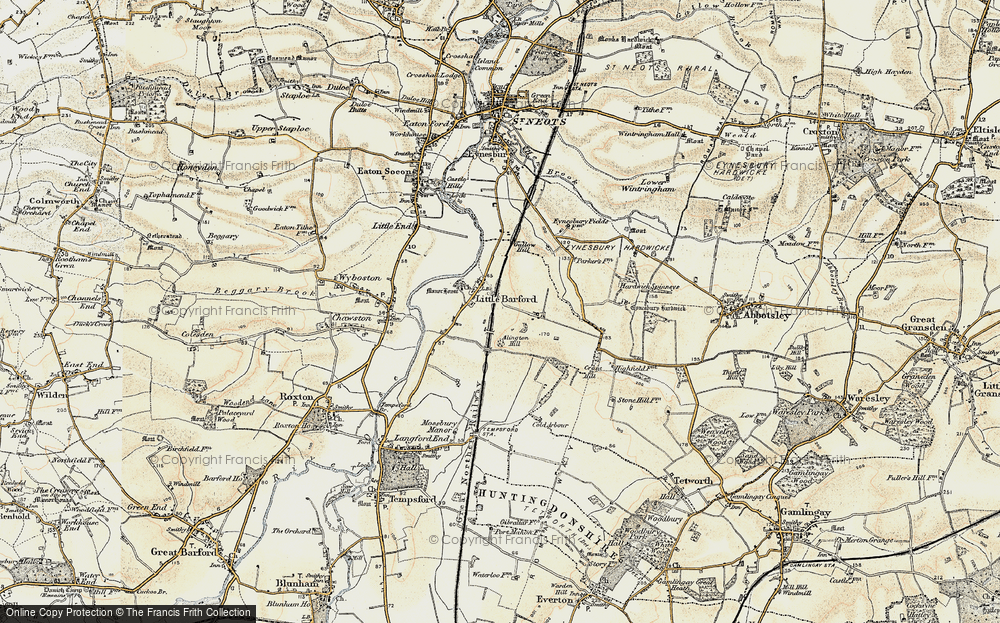 Old Map of Little Barford, 1898-1901 in 1898-1901