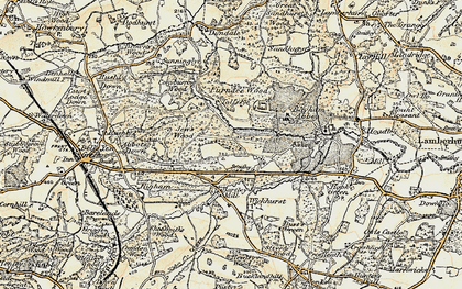 Old map of Bayham Abbey in 1897-1898