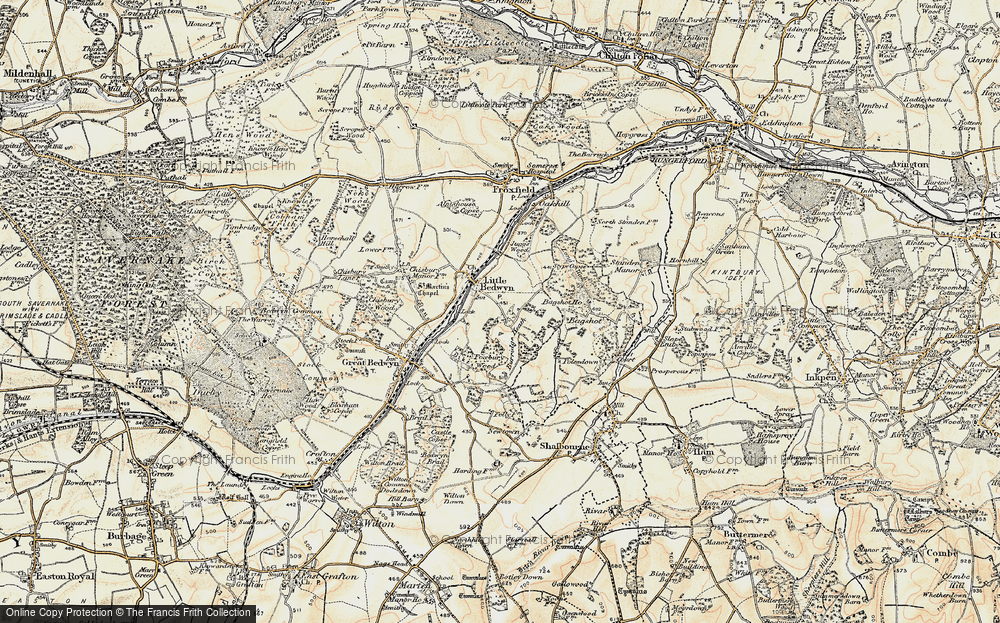 Old Map of Historic Map covering Burridge Heath in 1897-1899