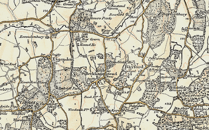 Old map of Little Berkhamsted in 1898