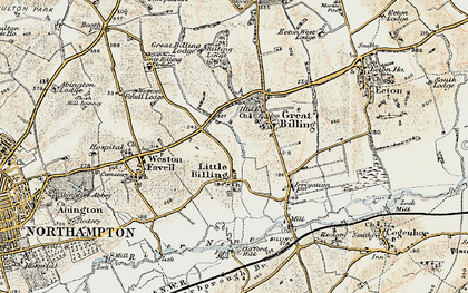 Old map of Little Billing in 1898-1901