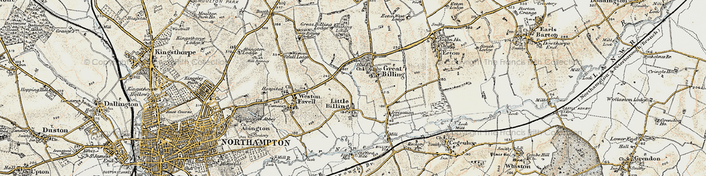 Old map of Little Billing in 1898-1901