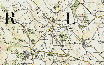 Old map of Little Blencow in 1901-1904