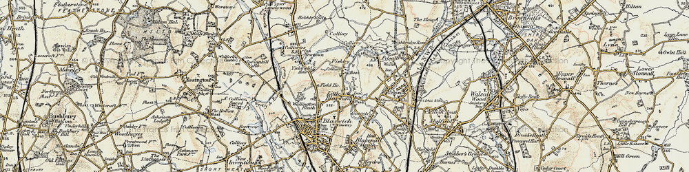 Old map of Little Bloxwich in 1902