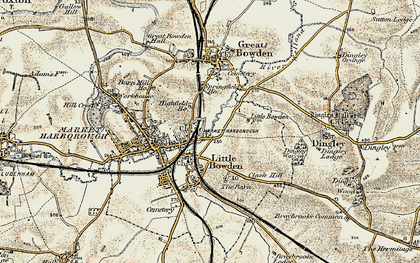Old map of Little Bowden in 1901-1902