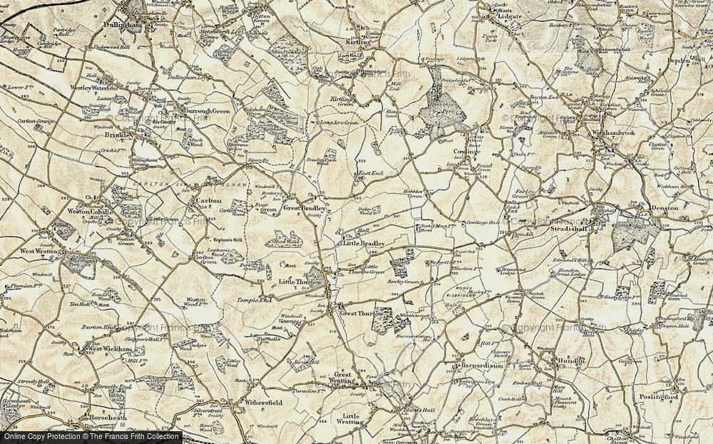 Old Map of Little Bradley, 1899-1901 in 1899-1901