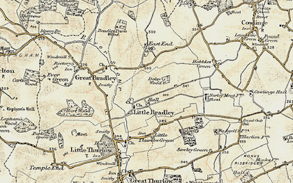 Old map of Little Bradley in 1899-1901