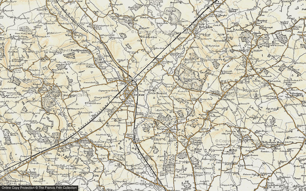 Old Map of Little Braxted, 1898-1899 in 1898-1899