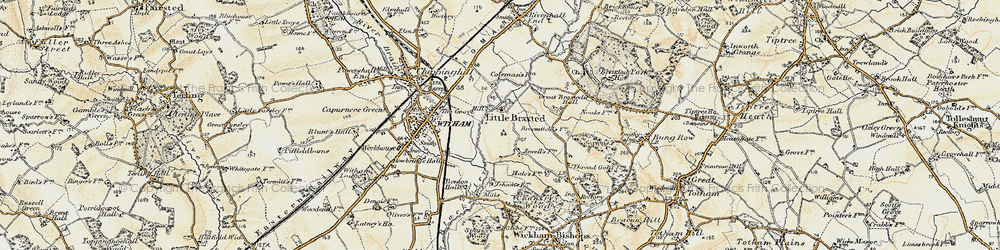 Old map of Little Braxted in 1898-1899