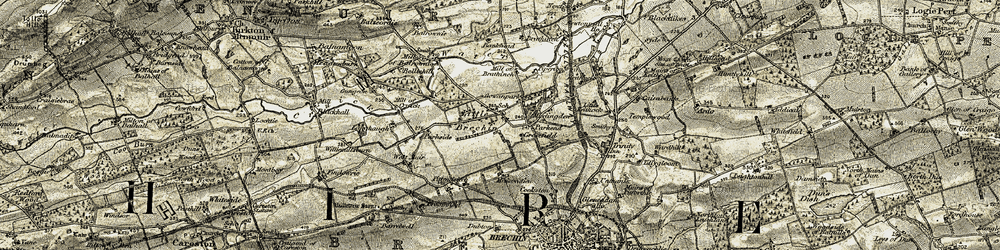 Old map of Little Brechin in 1907-1908