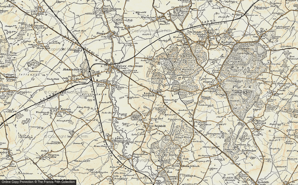 Old Map of Little Brickhill, 1898 in 1898