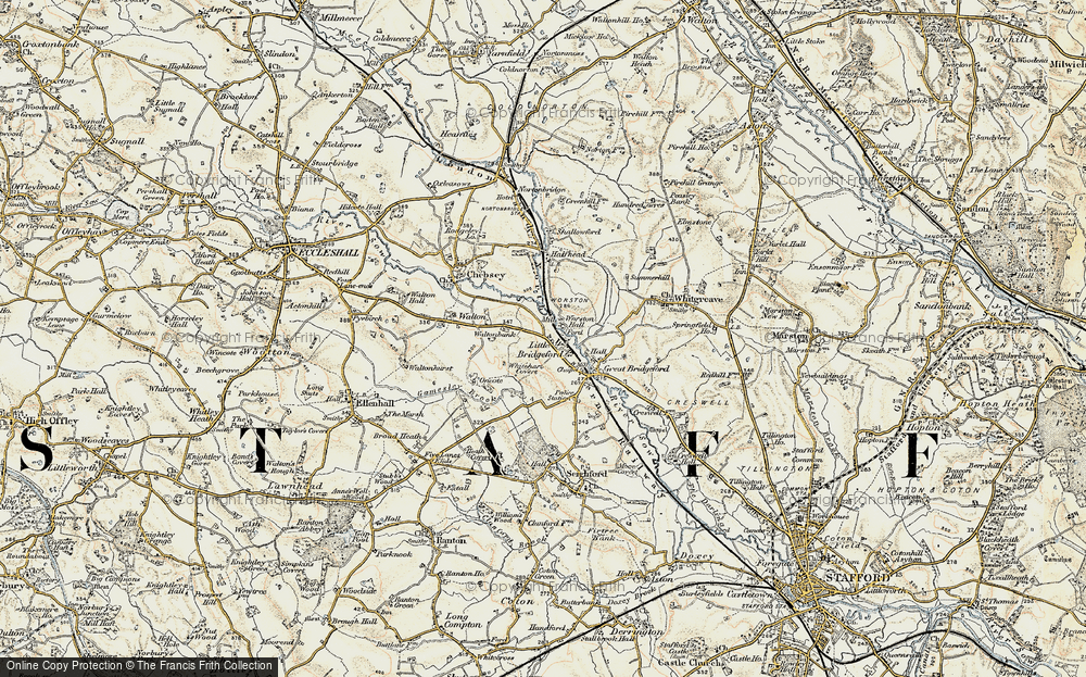 Old Map of Little Bridgeford, 1902 in 1902