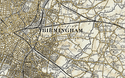 Old map of Little Bromwich in 1902