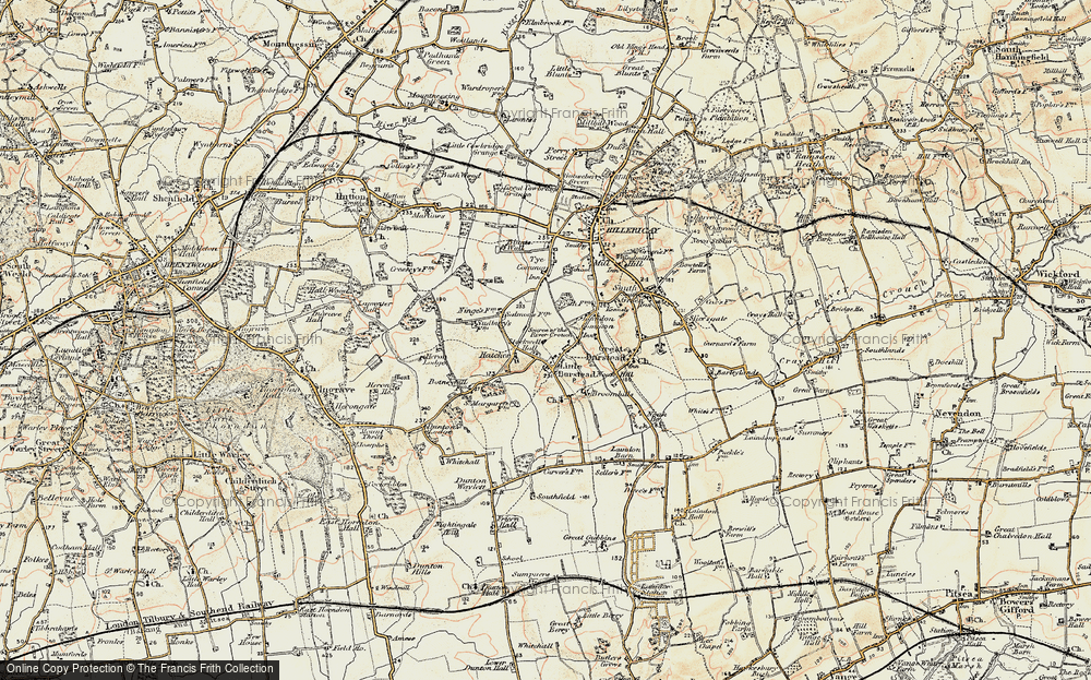 Old Map of Little Burstead, 1898 in 1898