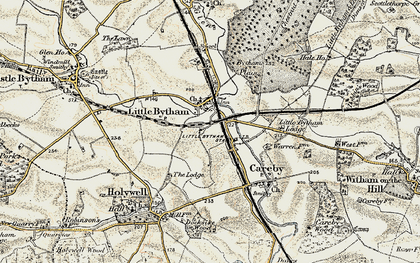 Old map of Little Bytham in 1901-1903