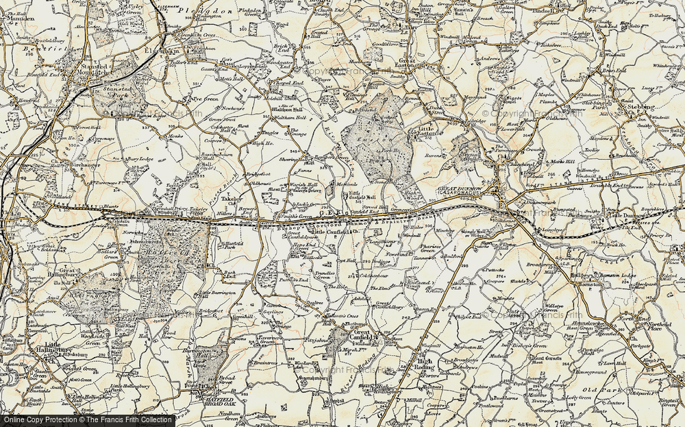 Old Map of Historic Map covering Langthorns in 1898-1899