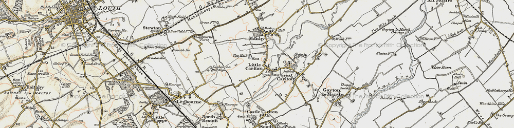 Old map of Legbourne Grange in 1902-1903