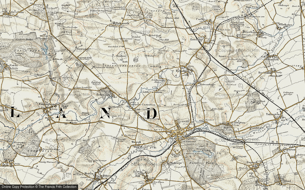 Old Map of Little Casterton, 1901-1903 in 1901-1903