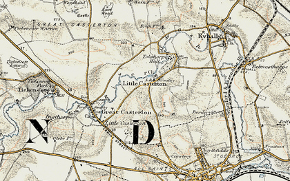 Old map of Little Casterton in 1901-1903