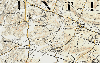 Old map of Little Catworth in 1901