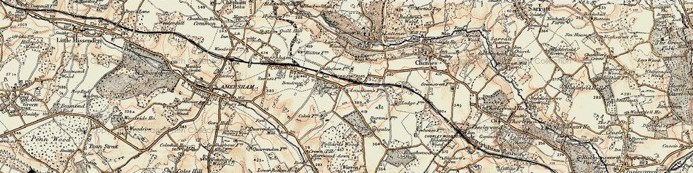 Old map of Little Chalfont in 1897-1898