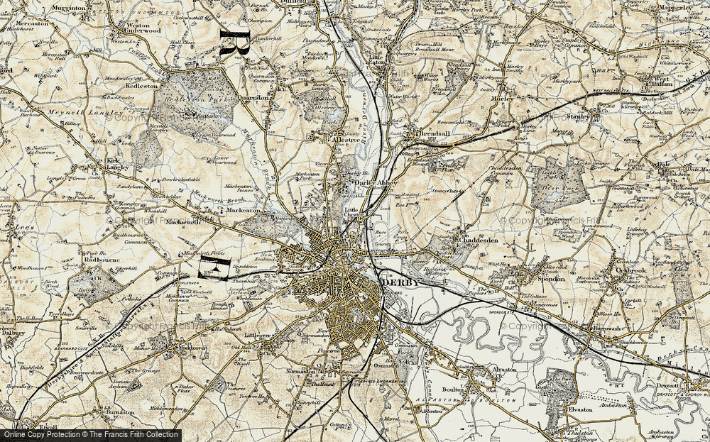 Old Map of Little Chester, 1902-1903 in 1902-1903