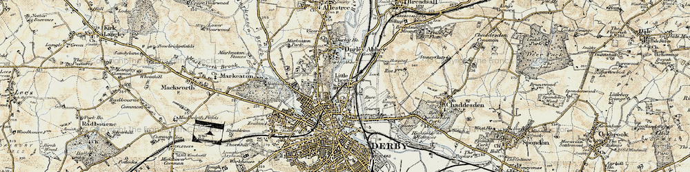 Old map of Little Chester in 1902-1903