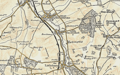 Old map of Little Chesterford in 1898-1901