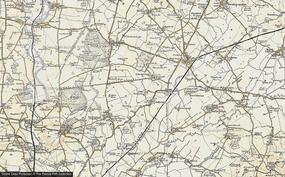 Old Map of Little Chesterton, 1898-1899 in 1898-1899