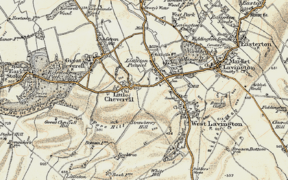 Old map of Little Cheverell in 1898-1899