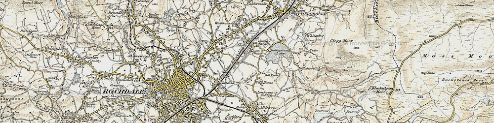 Old map of Little Clegg in 1903