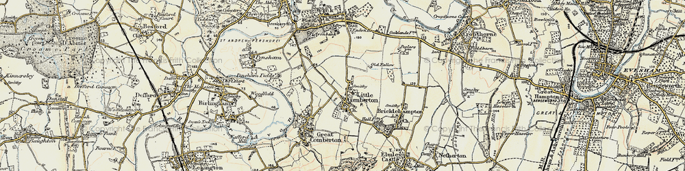Old map of Little Comberton in 1899-1901
